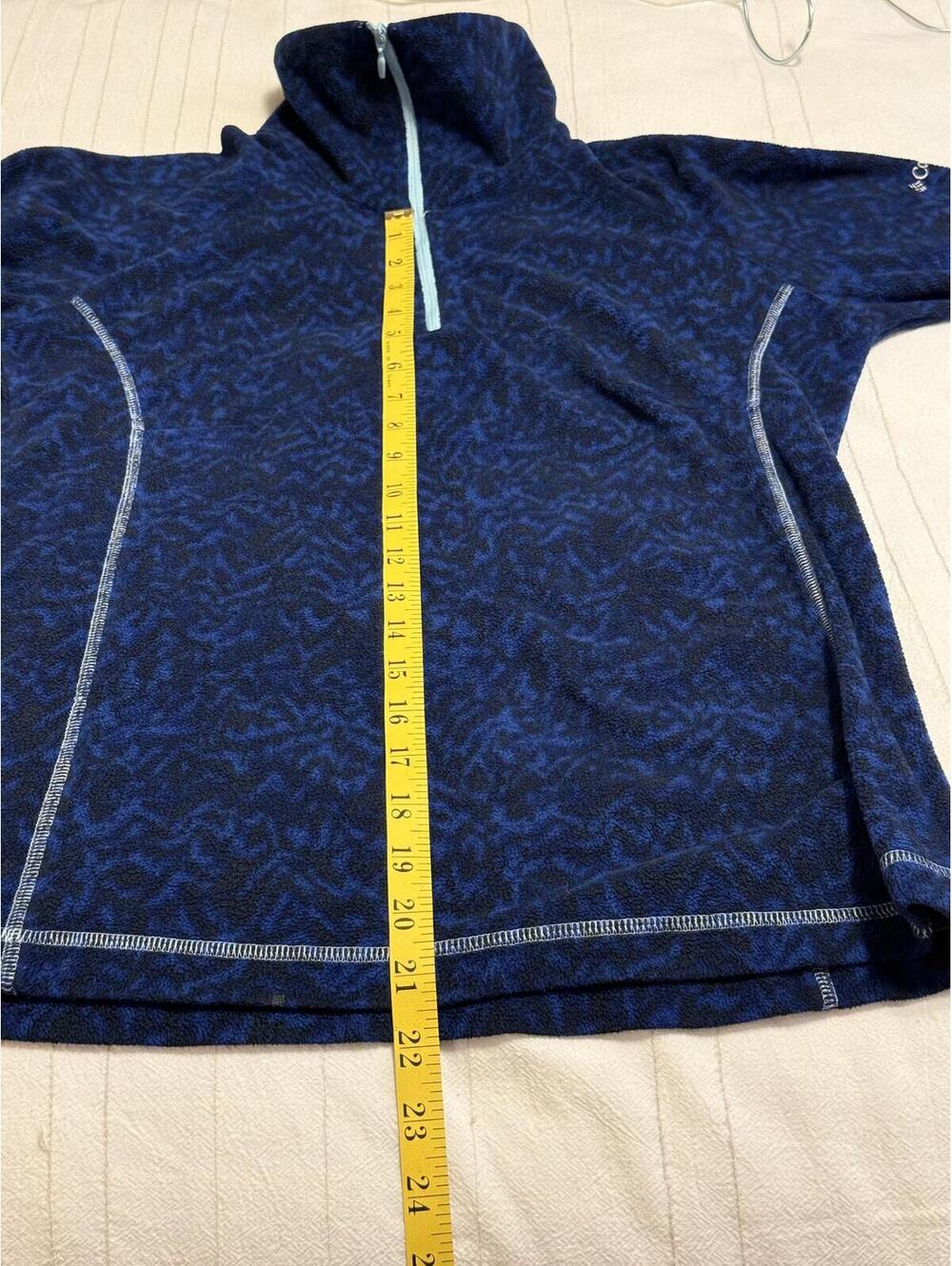 Columbia Sportswear Blue Print Half Zip Fleece Pullover Women's Small - Picture 7 of 7